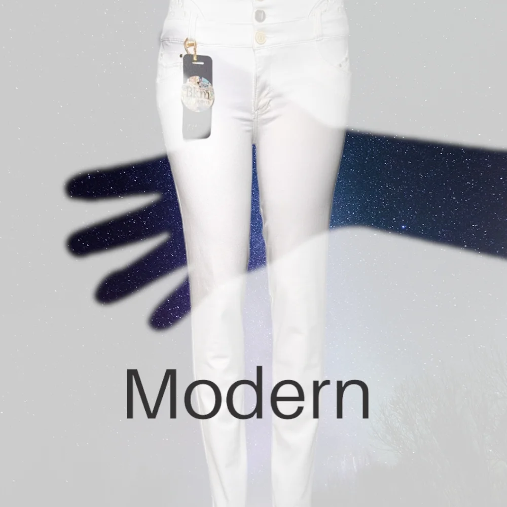 *NEW* Colombian Authentic Skinny Butt Lifter white Embroidery Jeans Size 12 - Picture 2 of 16